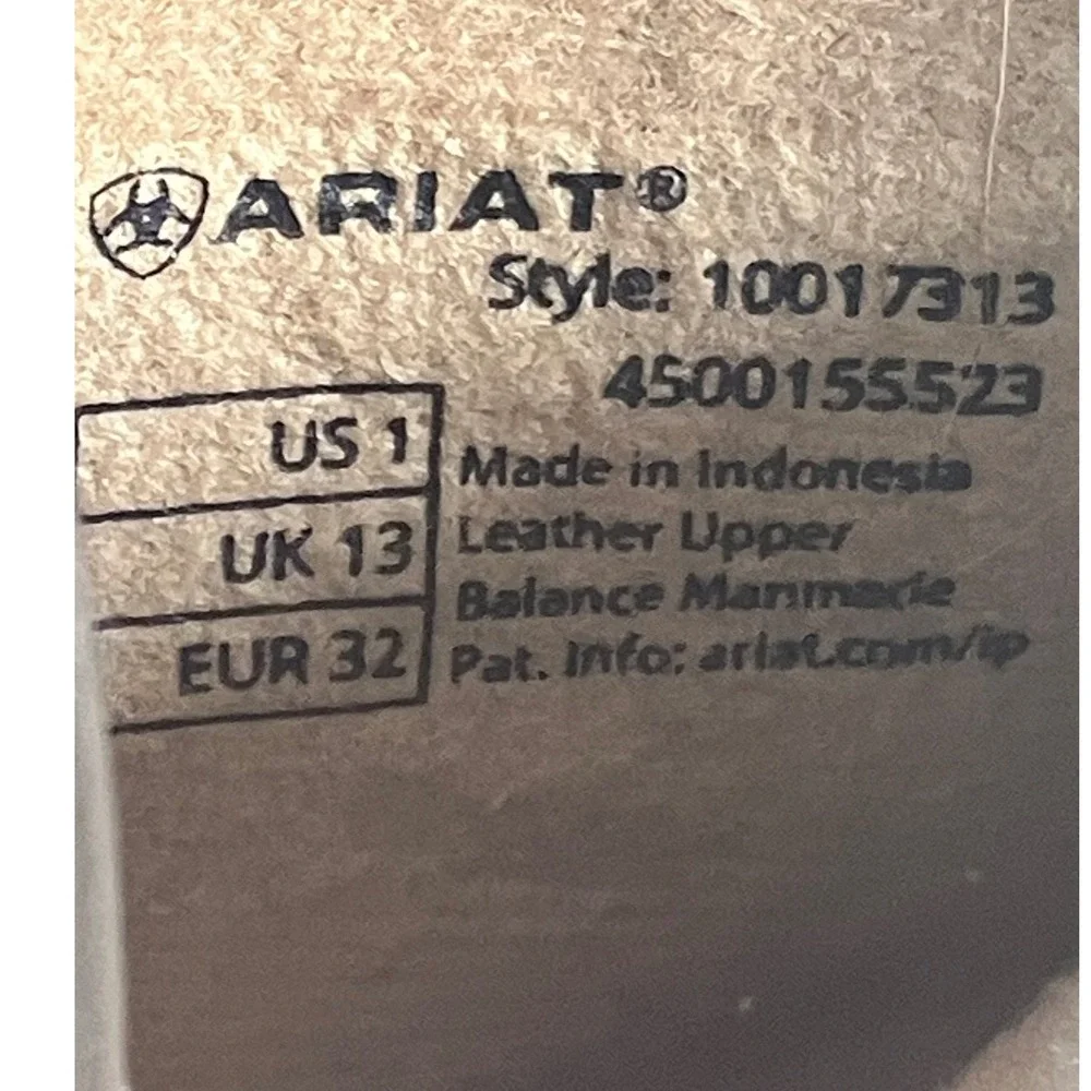 Ariat Kids Brown Leather Western Cowboy Boots Square Toe 10017313 Size 1 US